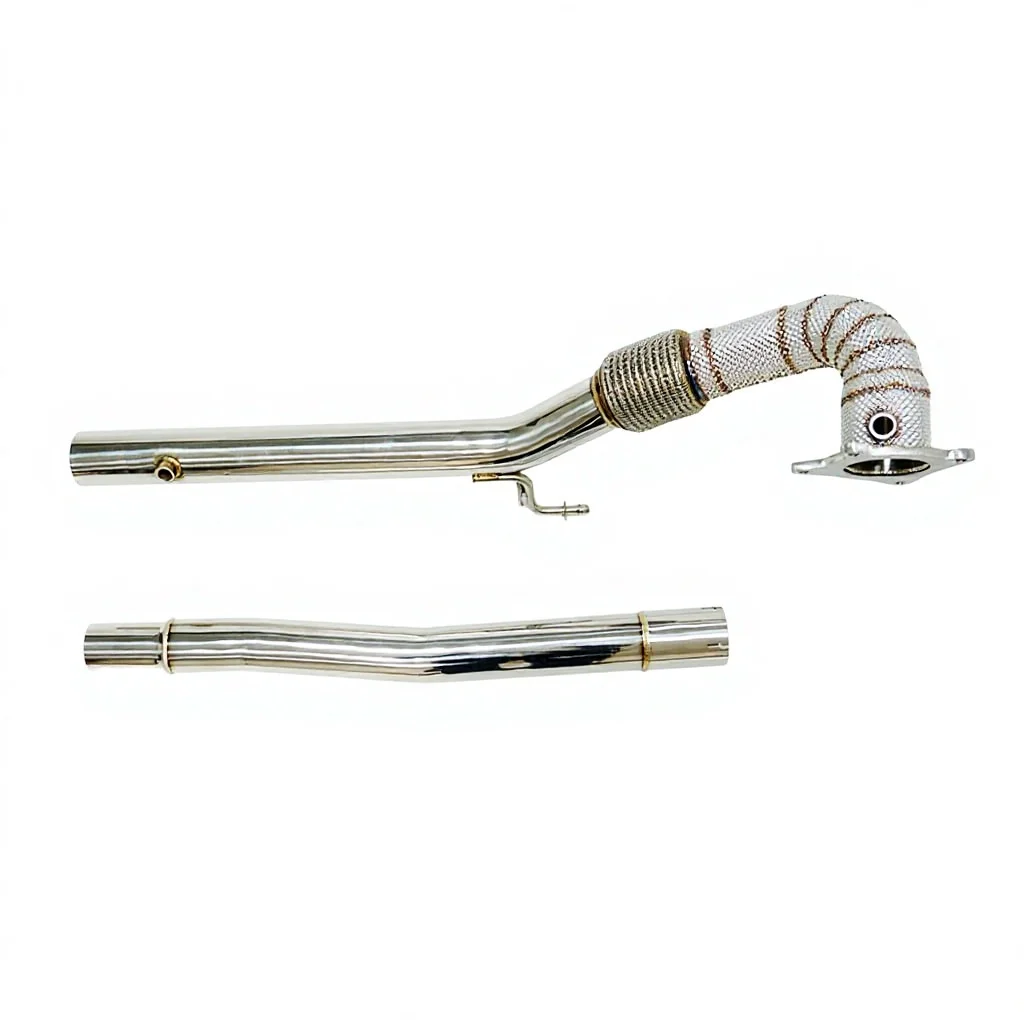 

MERTOP RACING Stainless Steel 1.5mm Thick Downpipe with Heat Shield for VW GTI MK5 MK6 EA888 Engine
