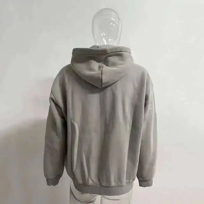IEFB Men's Wear Wax Printing Vintage Male Hoodies Oversized Loose Zipper Water Washed Plush Sweatshirt Trendy New 9C9349 12 S57a2130dff3c4924860d7dd56e1c28b8s