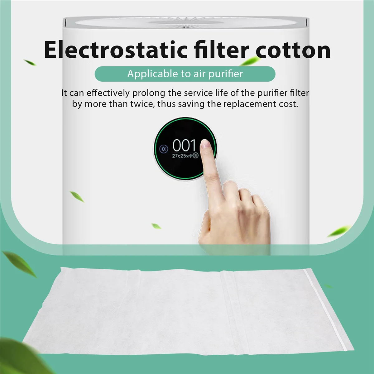 Algodão eletrostático do filtro para o purificador do ar do Mi, rede de filtragem HEPA, 40 folhas, 28x2 Polegada
