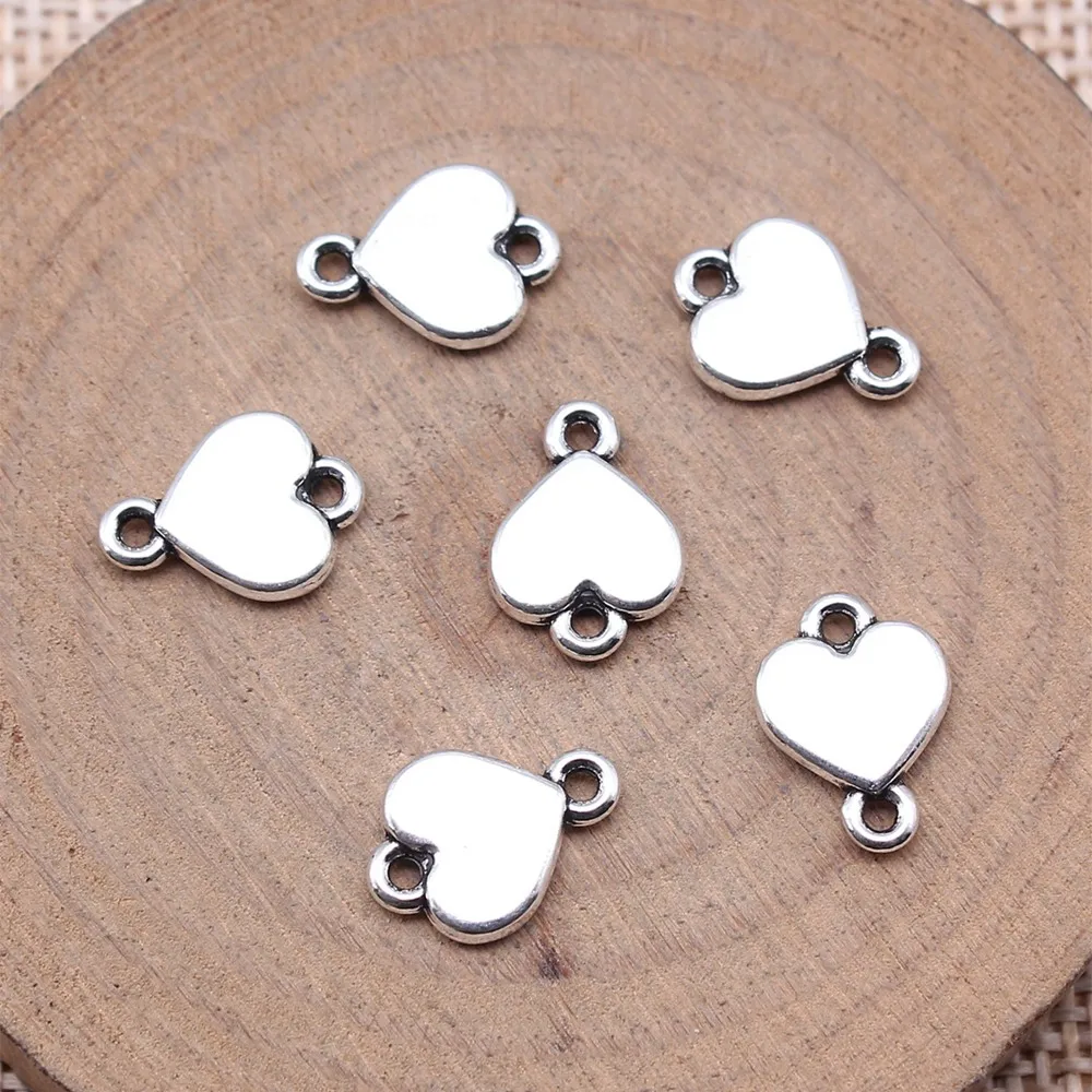 Männer Zubehör Herz Stecker Charms für Schmuck machen 9x12mm 20 stücke