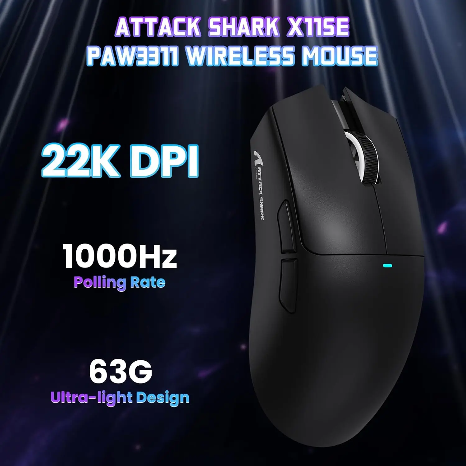 

Игровая мышь ATTACK SHARK X11SE, легкая, беспроводная, три режима подключения (Bluetooth/2.4G беспроводной/проводной), сенсор PixArt PAW3311, 22000 DPI, для ПК/Xbox/Win/Mac