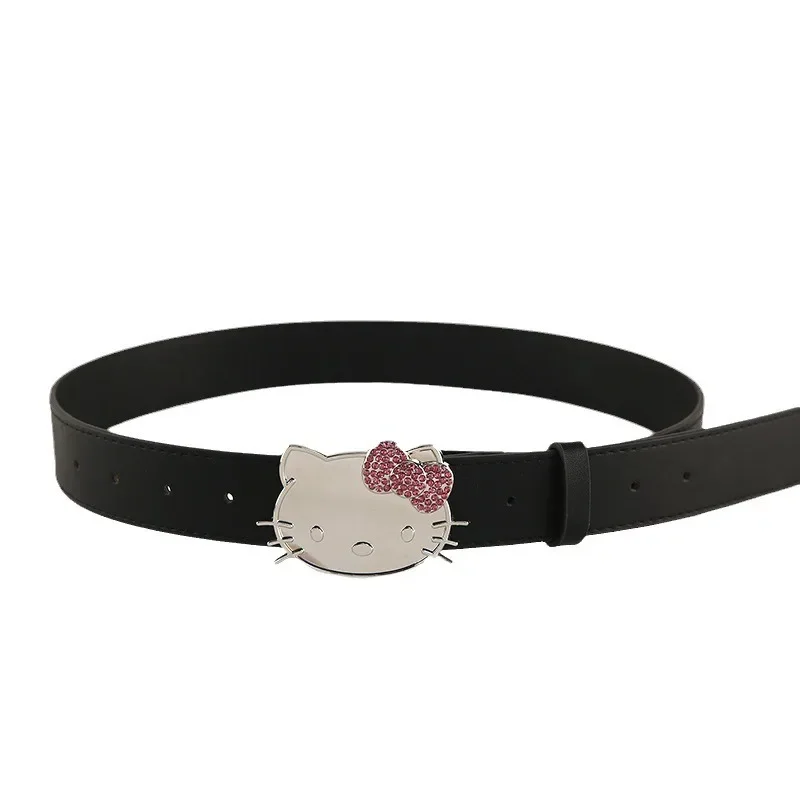 Hello Kitty Sanrio  Belt Sanrioed Accessories with Diamond Belt Spice Y2k Belt Woman Punk Spice Girl Personality Vintage Gifts