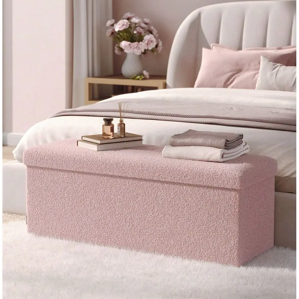 Storage Ottoman Bench, Storage Chest, 15 X 43 X 15 Inches, Foot Rest Stool, End Of Bed Bench, Load Up To 660 Lb, For Living Room