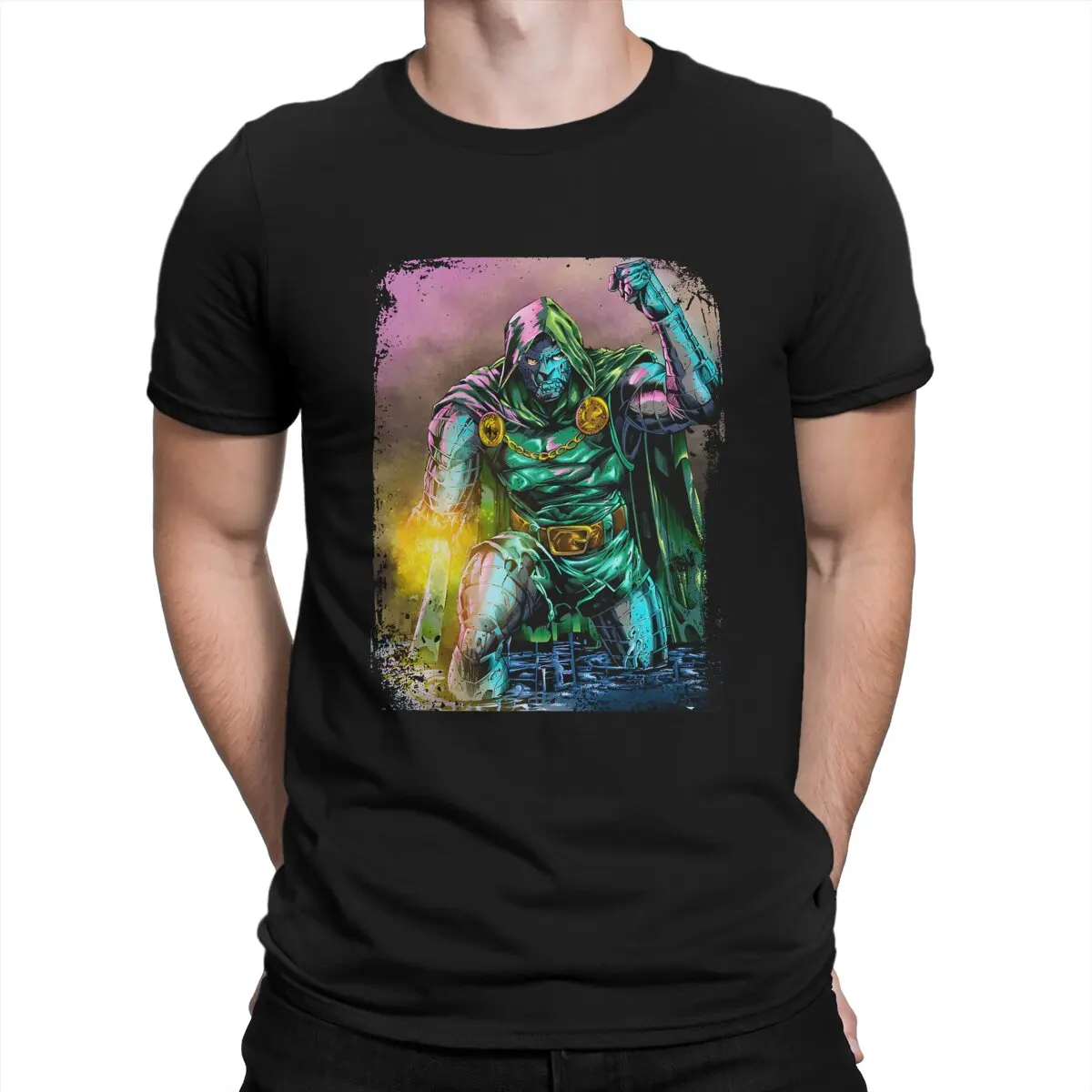 Doctor Doom Men T Shirt Marvel Doctor Doom Novelty Tees Short Sleeve Round Collar T-Shirt Cotton Summer Clothes