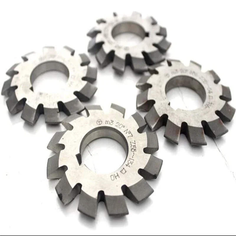 1PCS M0.5 M0.75 M1 M1.25 M1.5 M2 M2.5 M3 M4 M5-M10 Modulus PA20 Degrees NO.1-NO.8 HSS Gear Milling Cutter Gear Cutting Tools