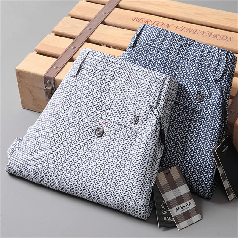 

Plaid Casual Pants Men Korean Fashion Clothing Trousers For Straight Slim Fit Office Formal Suit 2023 Spring Summer