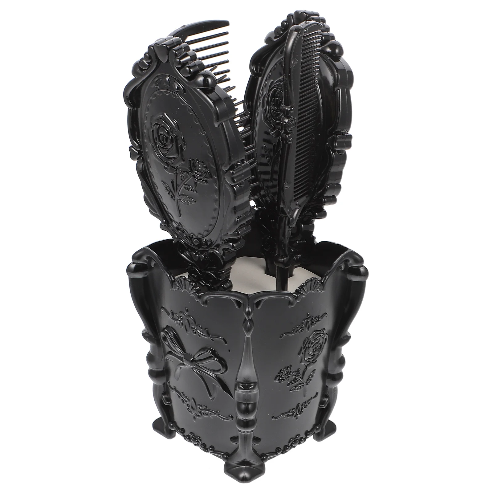 

1Set Mirror Comb Kit Retro Design Anti-Static Airbag Hair Styling Tools Safe Durable Long-Lasting Grip Mirror and Comb Set