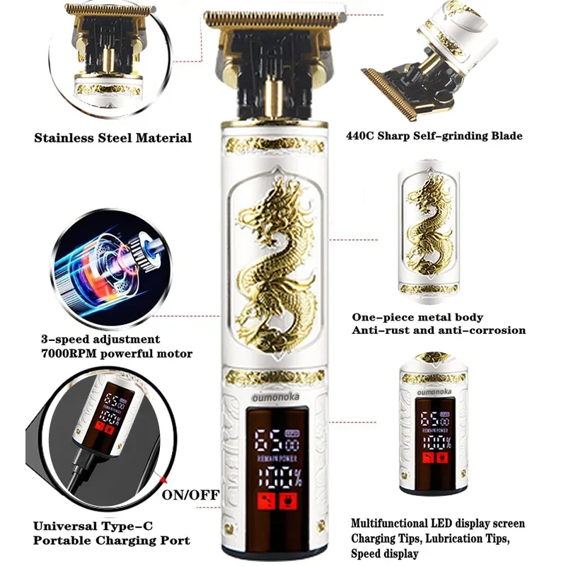 Professional Hair Clipper for Men Cutting Machine Shaving Haircut Beard trimmer Barber Cutter Mower Mens Electric Shaver Barber