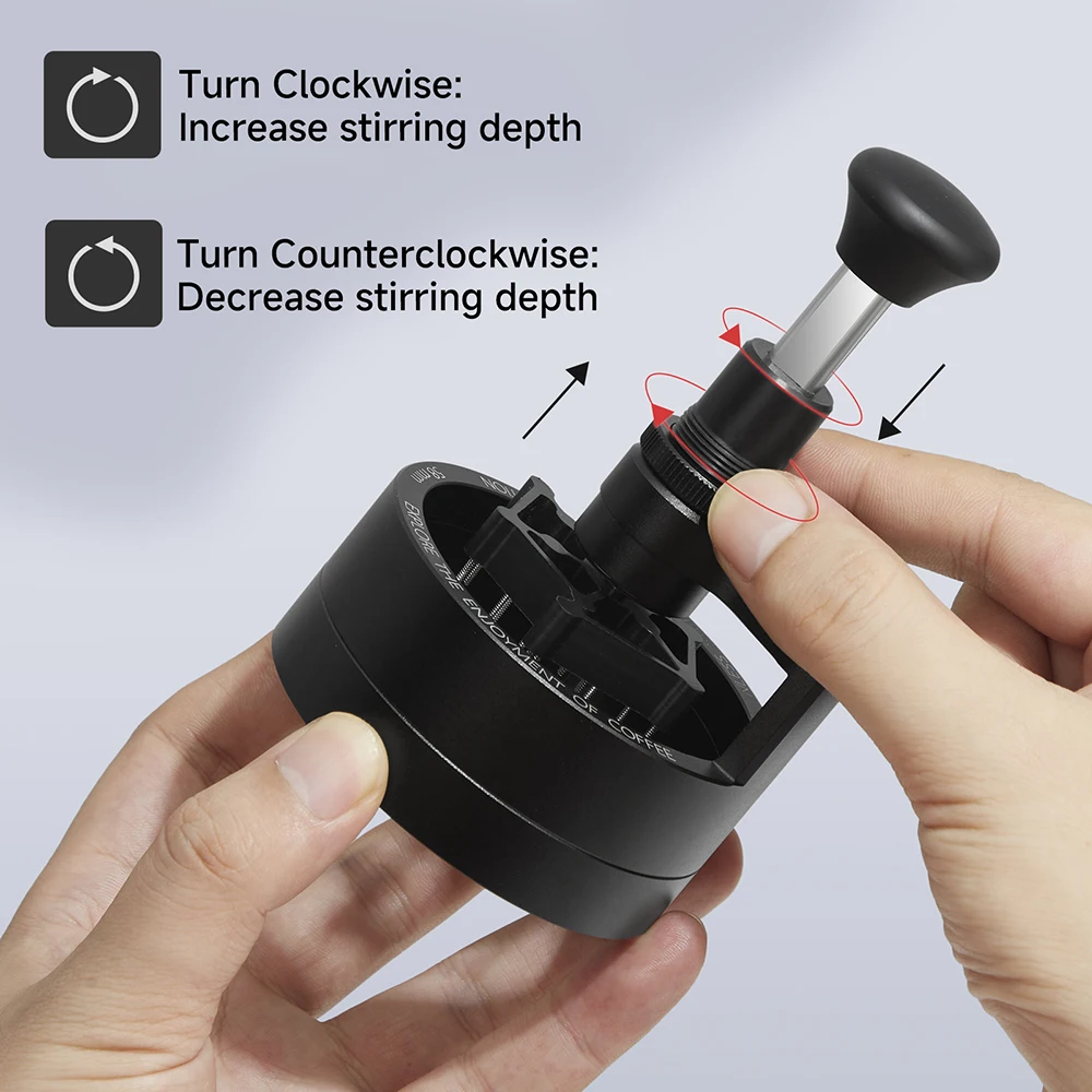 zeroHero 58.5mm Coffee Stirrer 13 Needle Adjustable Height for Espresso Portafilter Anti Channeling Home Barista Tool Set Deluxe