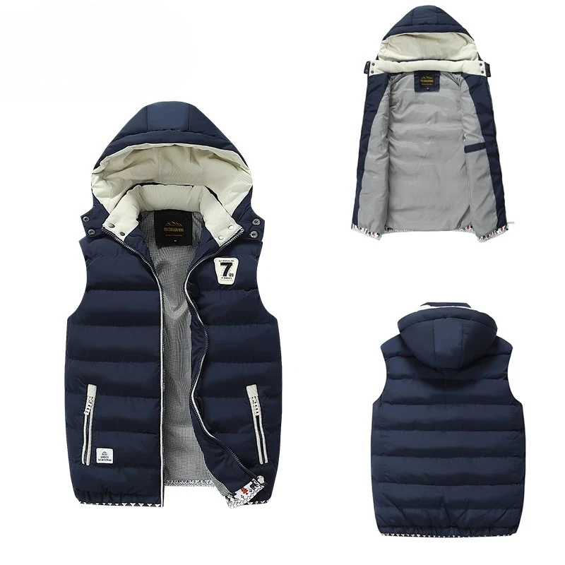 Nouveaux hommes printemps sans manches chaud détachable à capuche gilet vestes hommes automne couleur unie extérieur coupe-vent décontracté mode gilet mâle