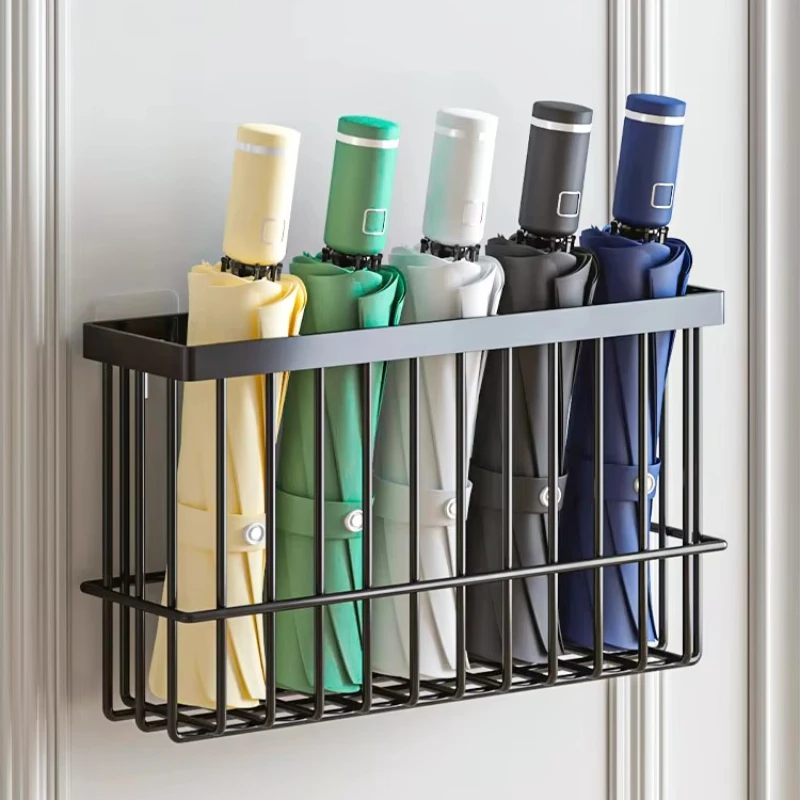 

Magnetic Entryway Umbrella Rack, Space-Saving Wall-Mounted Rain Gear Organizer, Home Indoor Umbrella Storage Solution