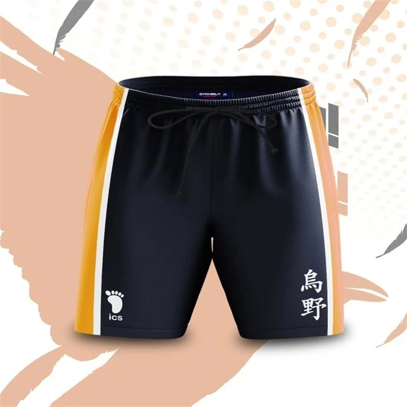 Summer Vacation Men's Cartoon Anime Haikyuu Print Drawstring Waist Board Shorts Fashion 3D Print Breathable Kids Street Shorts - Image 2