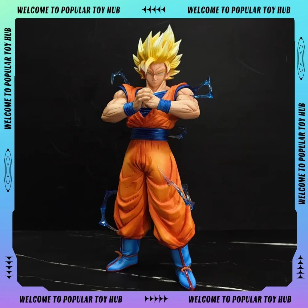 In Stock 30cm Dragon Ball Anime Figure Goku Figures Super Saiyan 2 Son Goku Figurine Statue Model Doll Custom Toy Christmas Gift