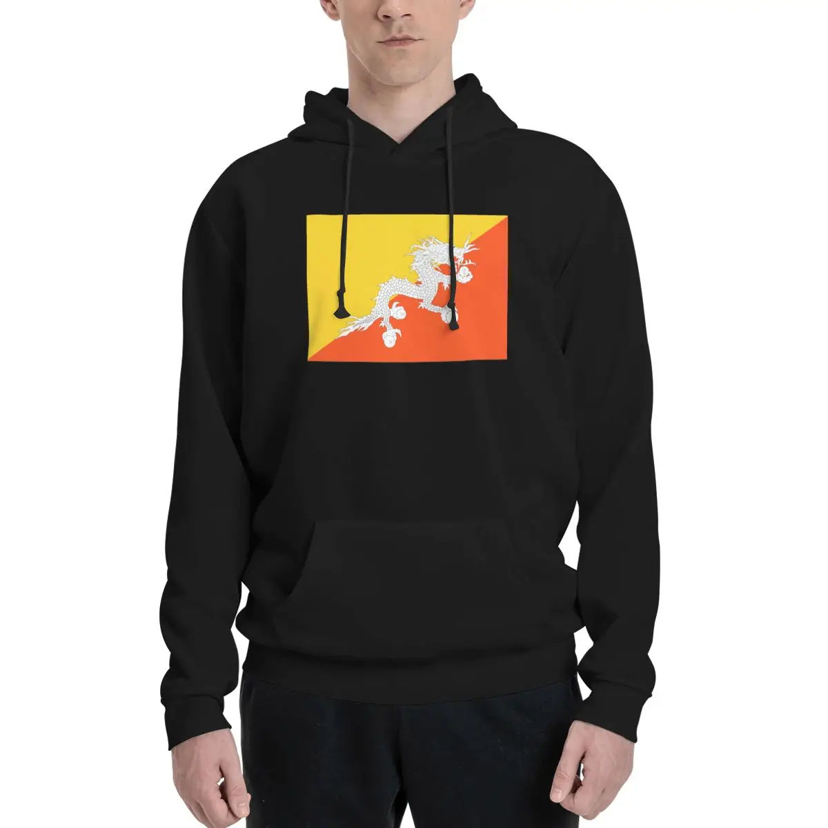 Flag Of The Kingdom Of Bhutan Hoodie For Men Women Pullover Long Sleeve Sweatshirts Drawstring Hooded Shirt with Pocket