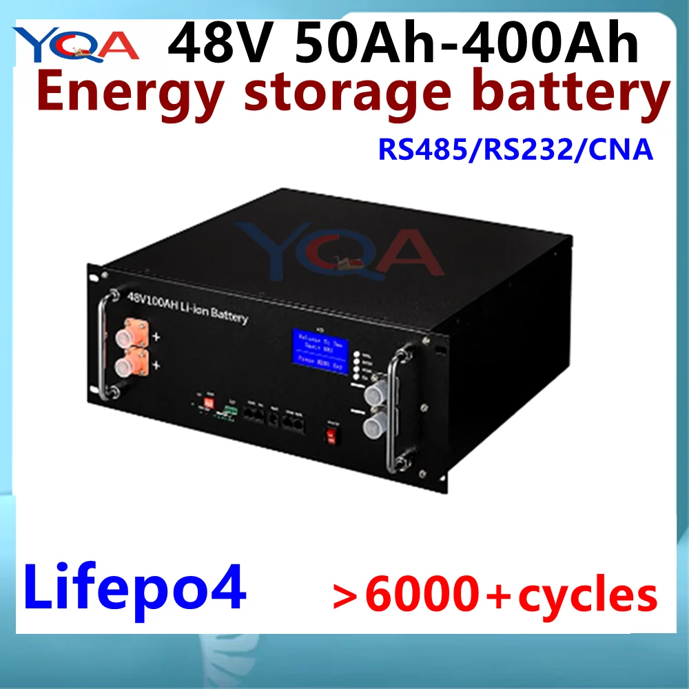 6000+cycles 48V 100Ah Lifepo4 50Ah 120Ah 150Ah 200Ah 300Ah 400Ah Battery Max 32Parallel with CAN RS485 for 5Kw Solar System