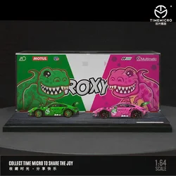 TimeMicro&StarRace 1:64 992 GT3 R Tyrannosaurus Pink/Grün Legierungsmodell *Mit Acryl-Staubschutz – Auf Lager