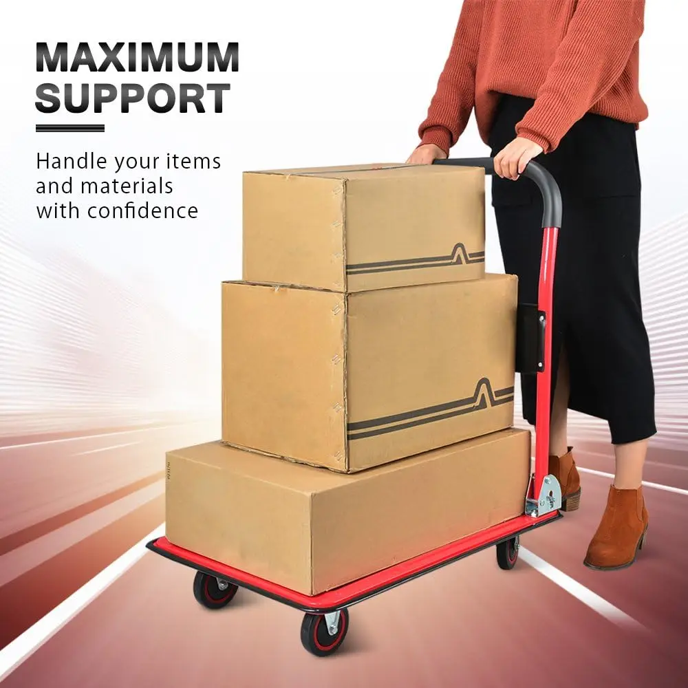 Dolly by Wellmax, Moving Platform Hand Truck, Foldable for Easy Storage and 360 Degree Swivel Wheels with 660lb Weight Capacity,