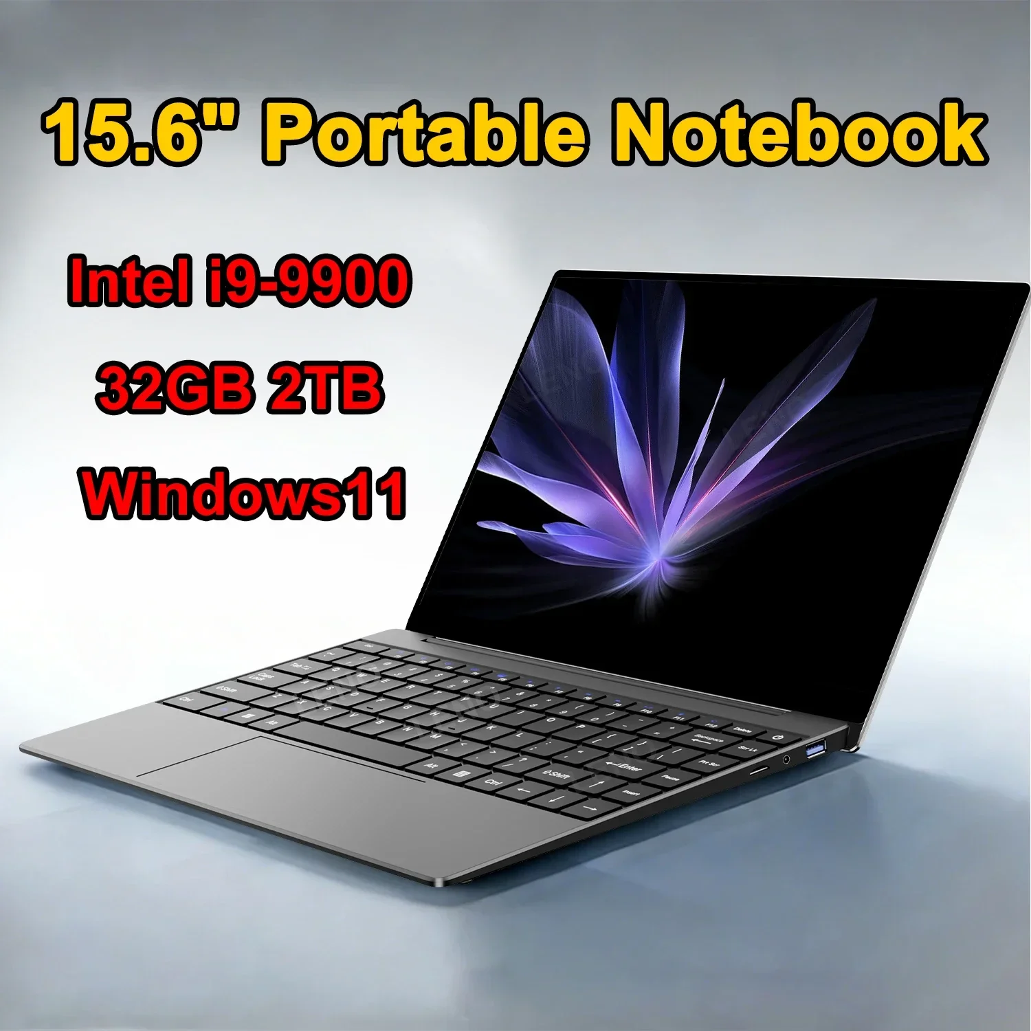 NEW LENO 15.6 Inch Ultra Slim Laptop Windows 11 Intel Core i9 9900 32GB RAM 2TB SSD 1080P HD Gaming Office Notebook PC