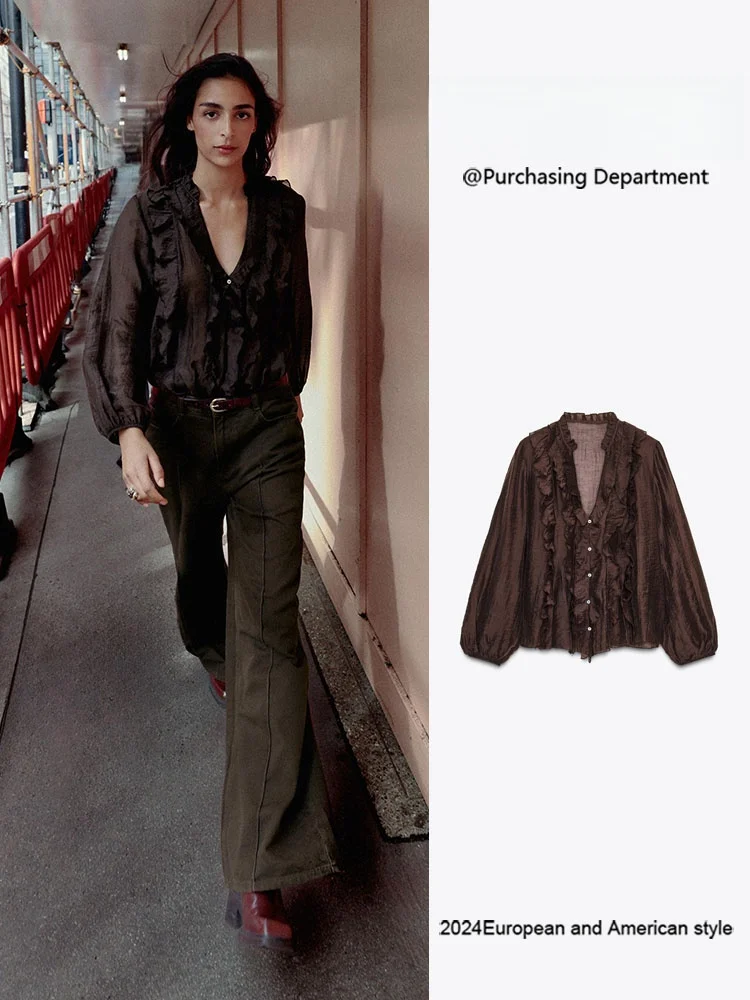 

Новое поступление, осенняя свободная длинная многослойная декоративная женская модная универсальная одежда с v-образным вырезом, китайский сле