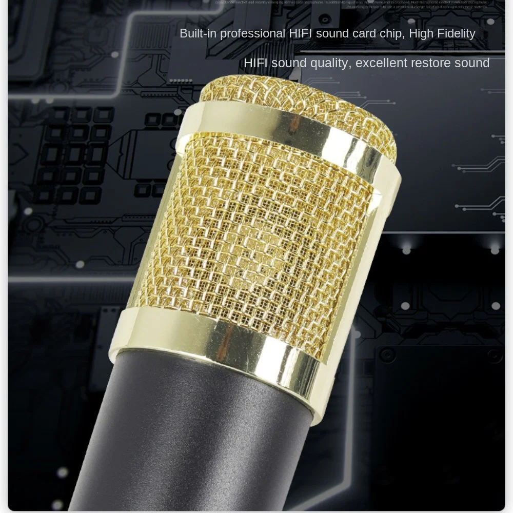 BM800 Condenser Microphone Kit Streaming Computer Sound Card Audio Mixer Mobile Phone Voice Changer Microphone Studio Recording