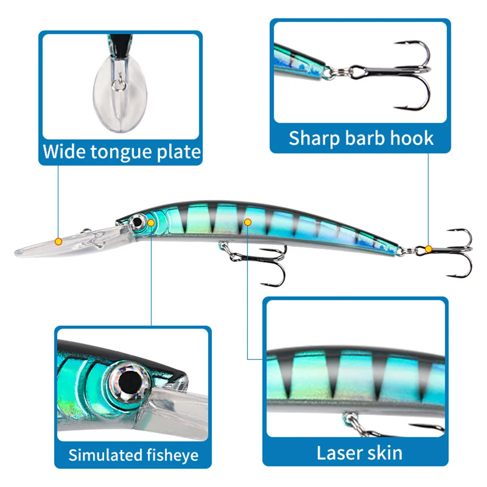 1PCS Bionic Minnow Fishing Lure Bass Trolling Artificial Hard Bait 17.5cm 16g Crankbait Wobblers 3D Eyes for Fishing Carp Pesca