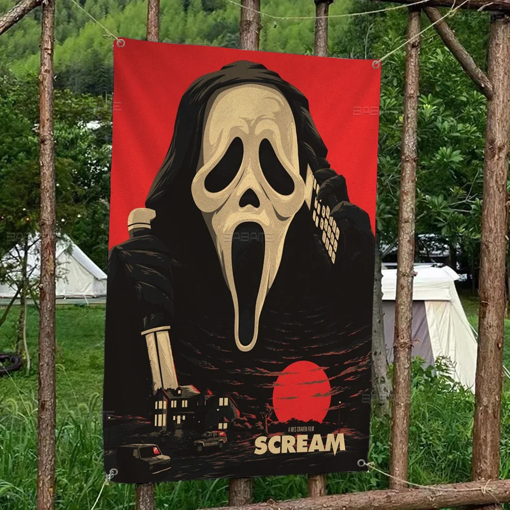 Scream Dead Horror Film Anime Chart Flag for Living Room Home Dorm Decor Art Home Decor Banner