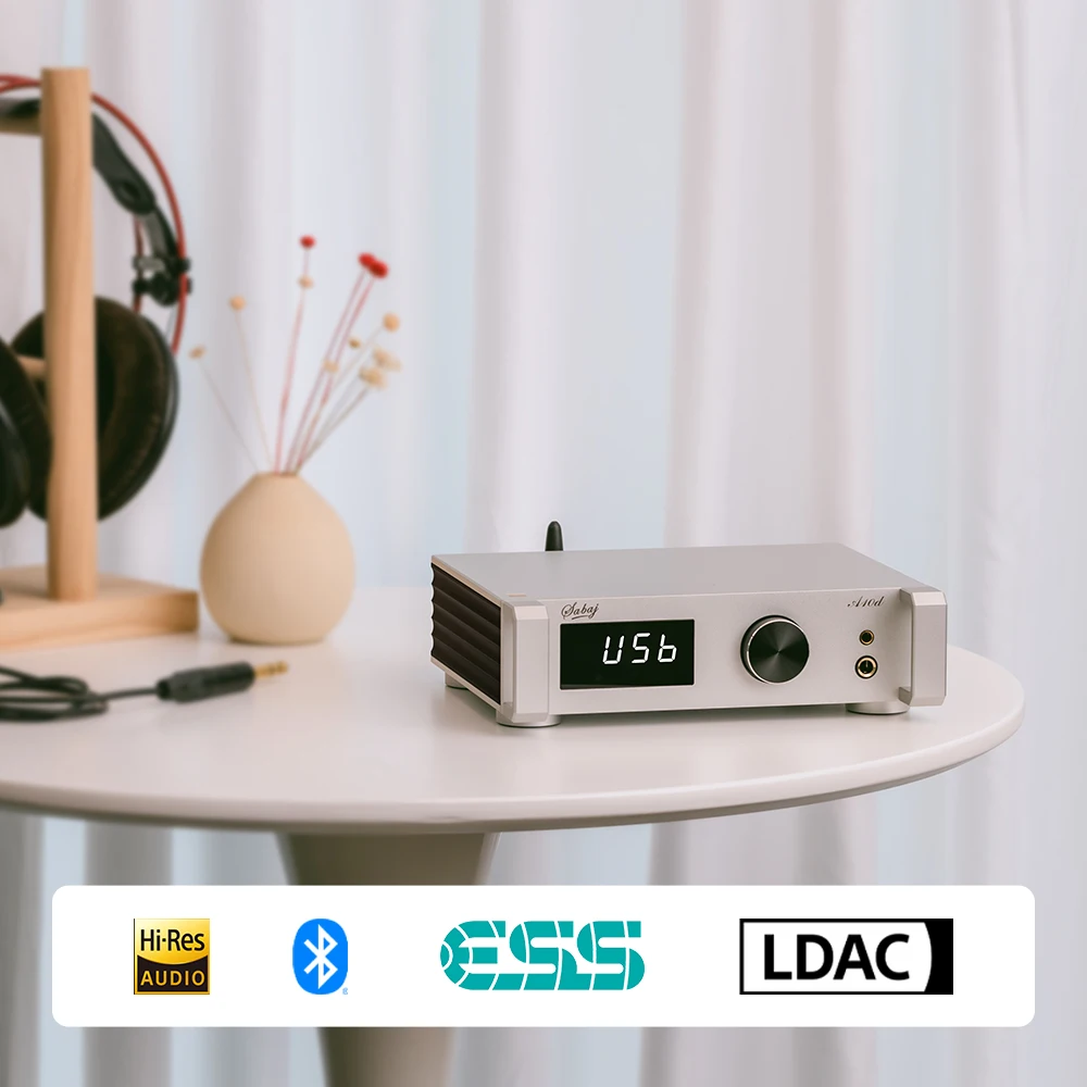 고음질 블루투스 5.1 LDAC 오디오 DAC Sabaj A10d 2022 버전 ES9038Q2M OPA1612 XU208 Apt-X HD 지원 헤드폰 XLR RCA DSD512