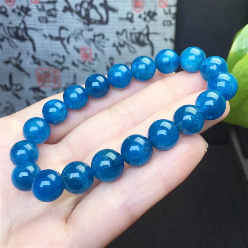 10MM Natural Aquamarine Bracelet For Women Meditation Spiritual Healing Stretching Reiki Energy Stone Bracelet for Men