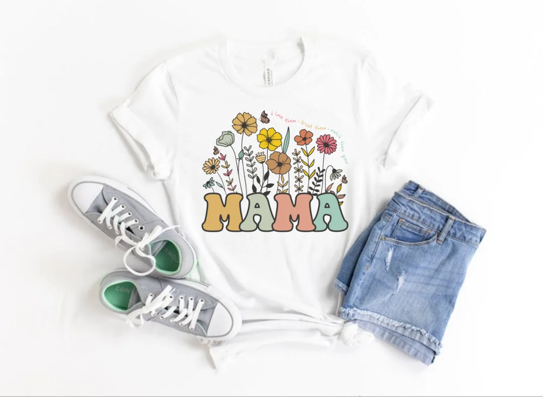 I love them trust them watch them grow Graphic Mom Mama Shirt Funny Kawaii 100%Cotton Women Tshirts Plus Size Short Sleeve Tees