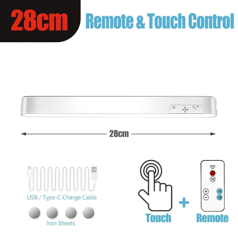 HOMEFISH Eye-care Table Lamp LED Light Bar Rechargeable Wirless Desk Reading Lamp USB Night Light For Bedside Kitchen Cabinet, image 6