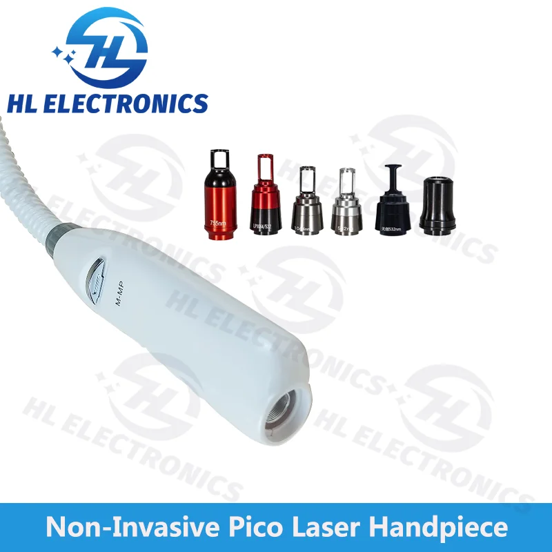 Non-invasive Pico laser Handle with 1064nm 532nm 1320nm 755nm Laser Lens tips probe Black doll