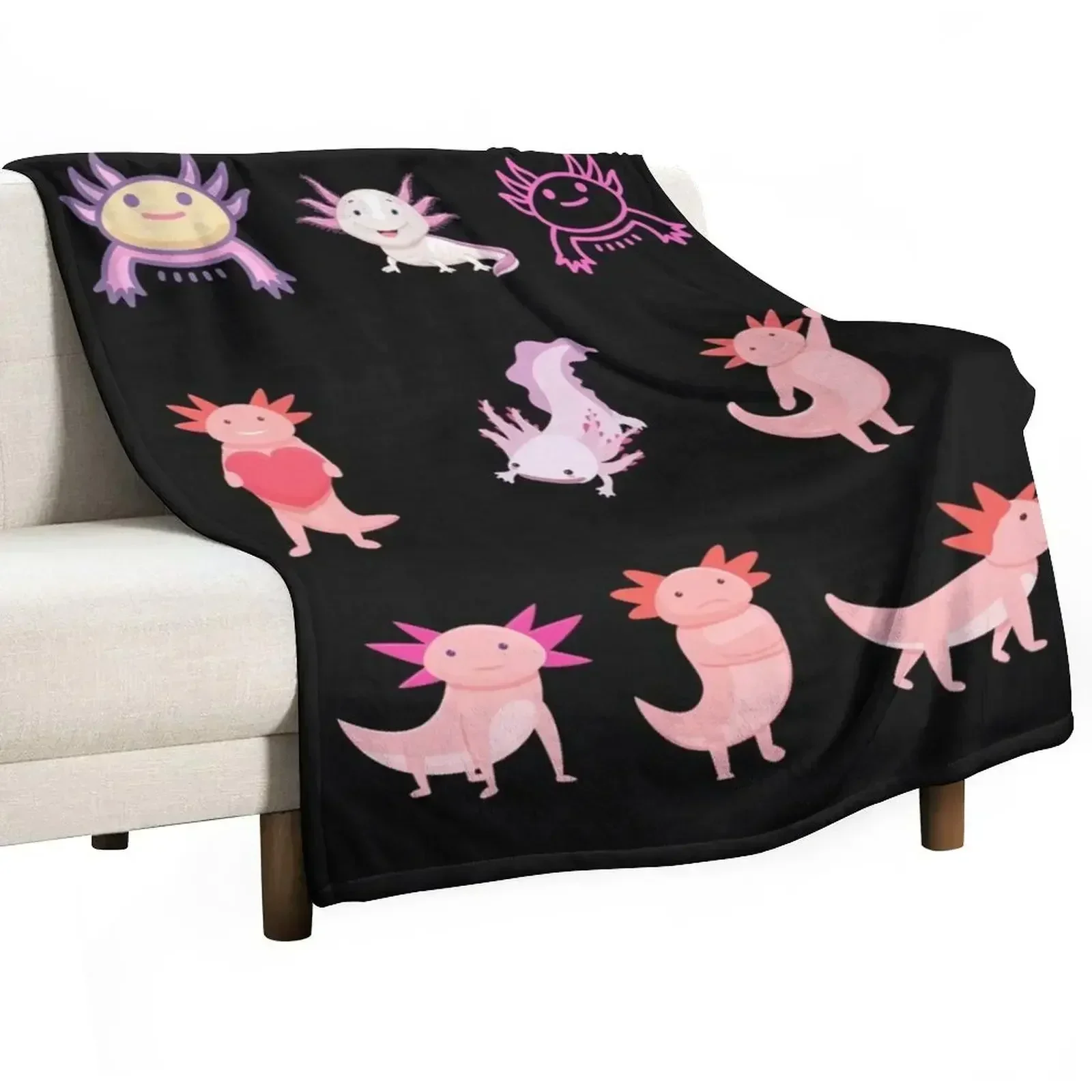 New Tiny Axolotl-Tiny Happy Axolotl Throw Blanket warm winter Comforter Blankets