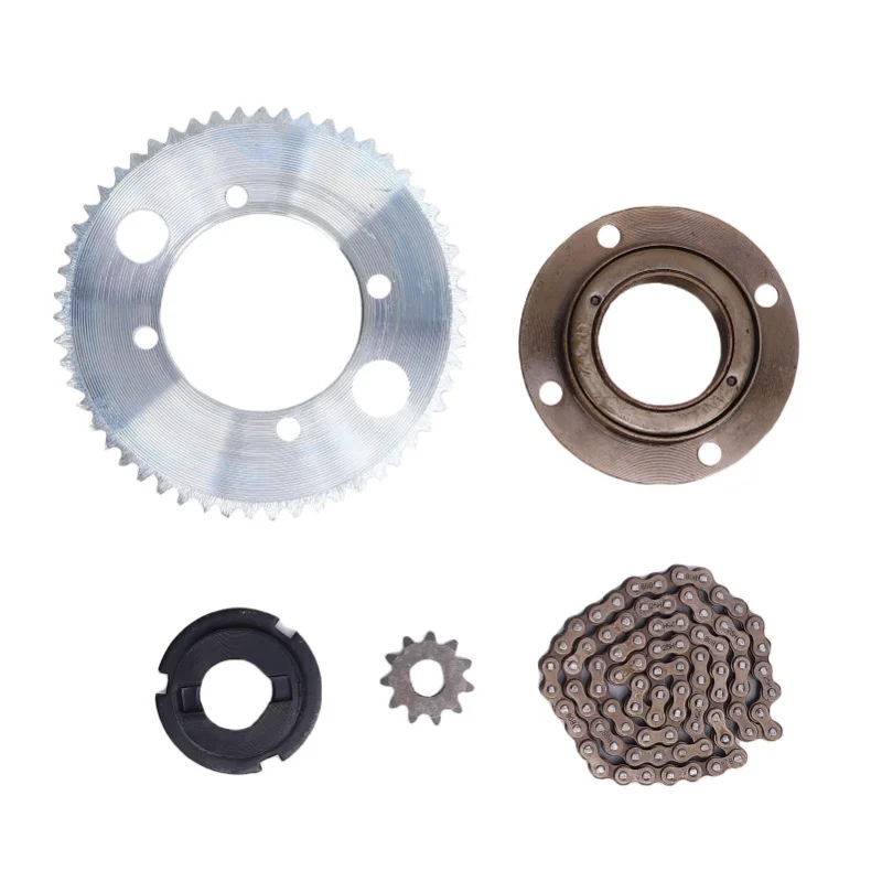 

Комплект: цепь 25H 82 звена, звездочка 25H 10 мм отверстие 11T, звездочка 55T 4 отверстия, адаптер маховика для мотоциклов и квадроциклов