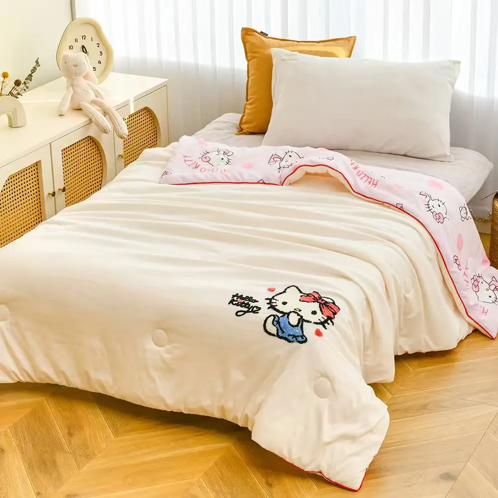 

Hello Kitty's New Cartoon Cloud Cotton Spring and Summer Children's Air Conditioning Summer Cool Blanket Machine Washable