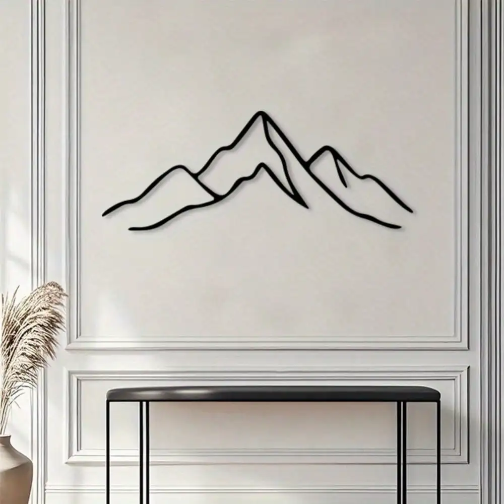 Minimalist Mountain Line Metal Wall Art Abstract Landscape Sculpture Mural Durable Home Decor Gift Foyer Indoor Wall Decor