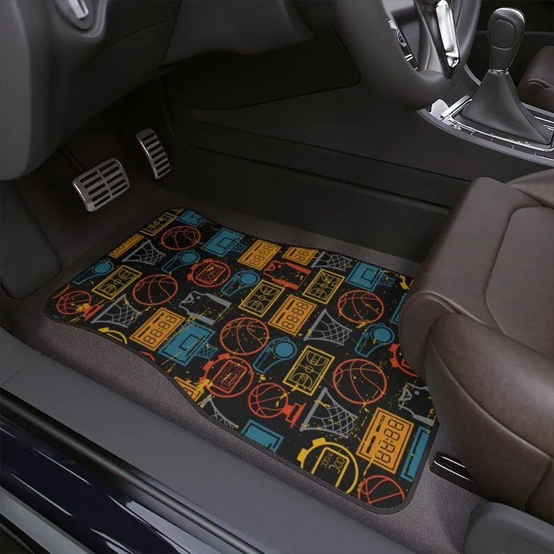 Basketball Sports Car Accessory Floor Mats Basketball Sport Car Decor Vehicle Van Truck Car Gift Sports Fan Car Rug