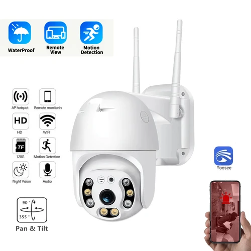 Imagen 1 del producto Cámara YOOSEE Full HD WIFI cámara domo 1080P Color visión nocturna seguimiento automático Audio bidireccional cámara de vigilancia de seguridad al aire libre