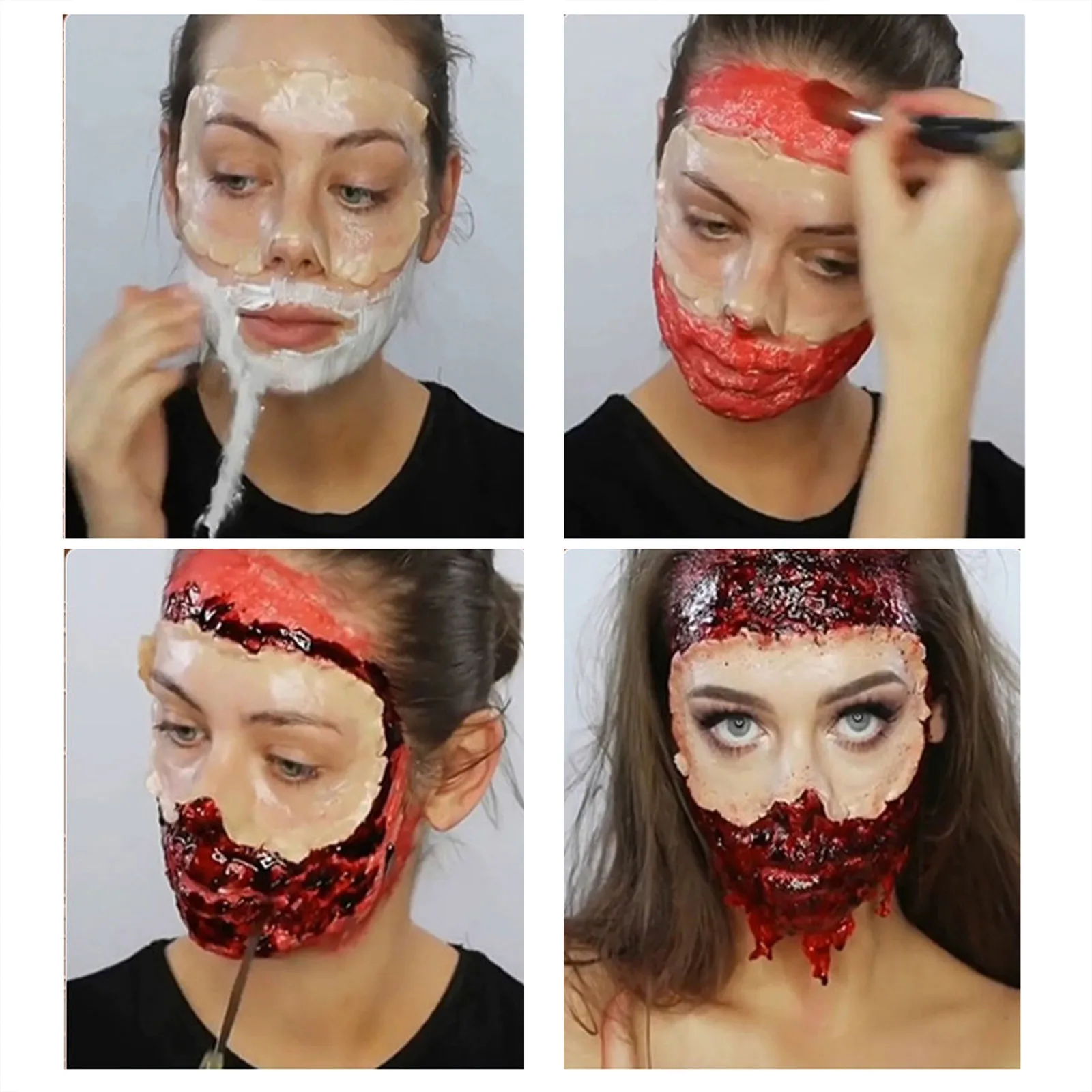 ماكياج الجرح واقعية وهمية الدم الوجه الجسم الطلاء Sfx ماكياج الصباغ لصق ندوب الدم هلام هالوين المؤثرات الخاصة المرحلة الدعامة