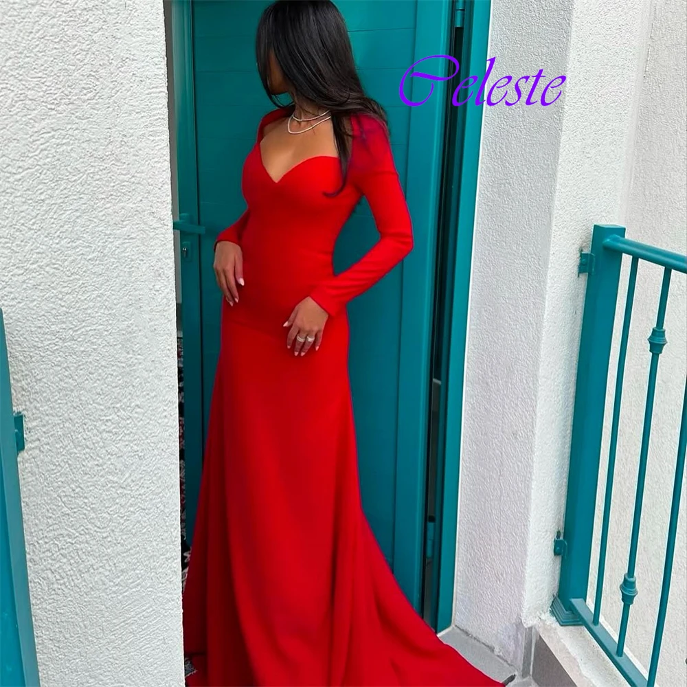 Customized Sexy Cap Sleeve Long Sleeves Evening Dress Exquisite Jersey Prom Dresses Delicate Mermaid Party Gowns For Woman