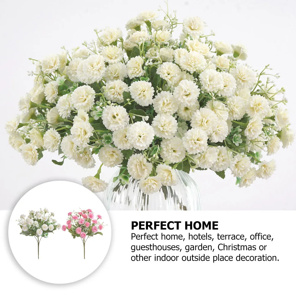 

2 Pcs Floral Simulation Carnation Flower Arrangement Artificial Flowers Bride Indoors