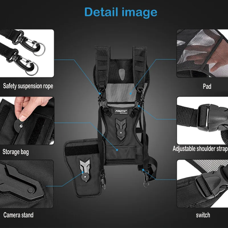 Vest Quick Strap with Side Holster for Canon Nikon Sony Pentax DSLR Carrier II Multi Dual 2 Camera Carrying Chest Harness System