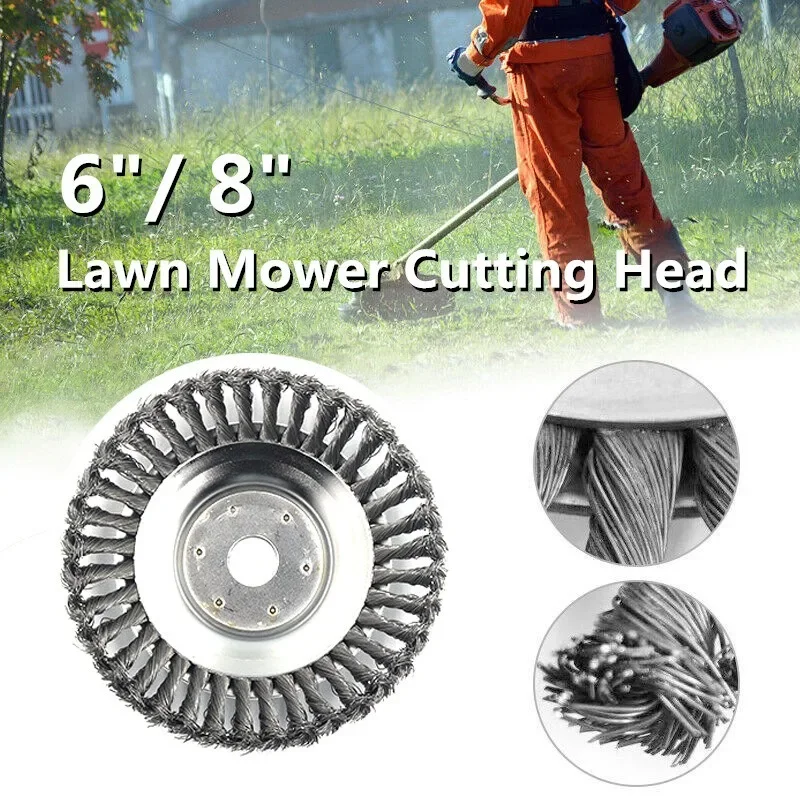 

Universal Grass Trimmer Head, 6/8 Inch Weed Brush Cutter Head, Steel Wire Wheel Brush Disc, Garden Trimmer Heads