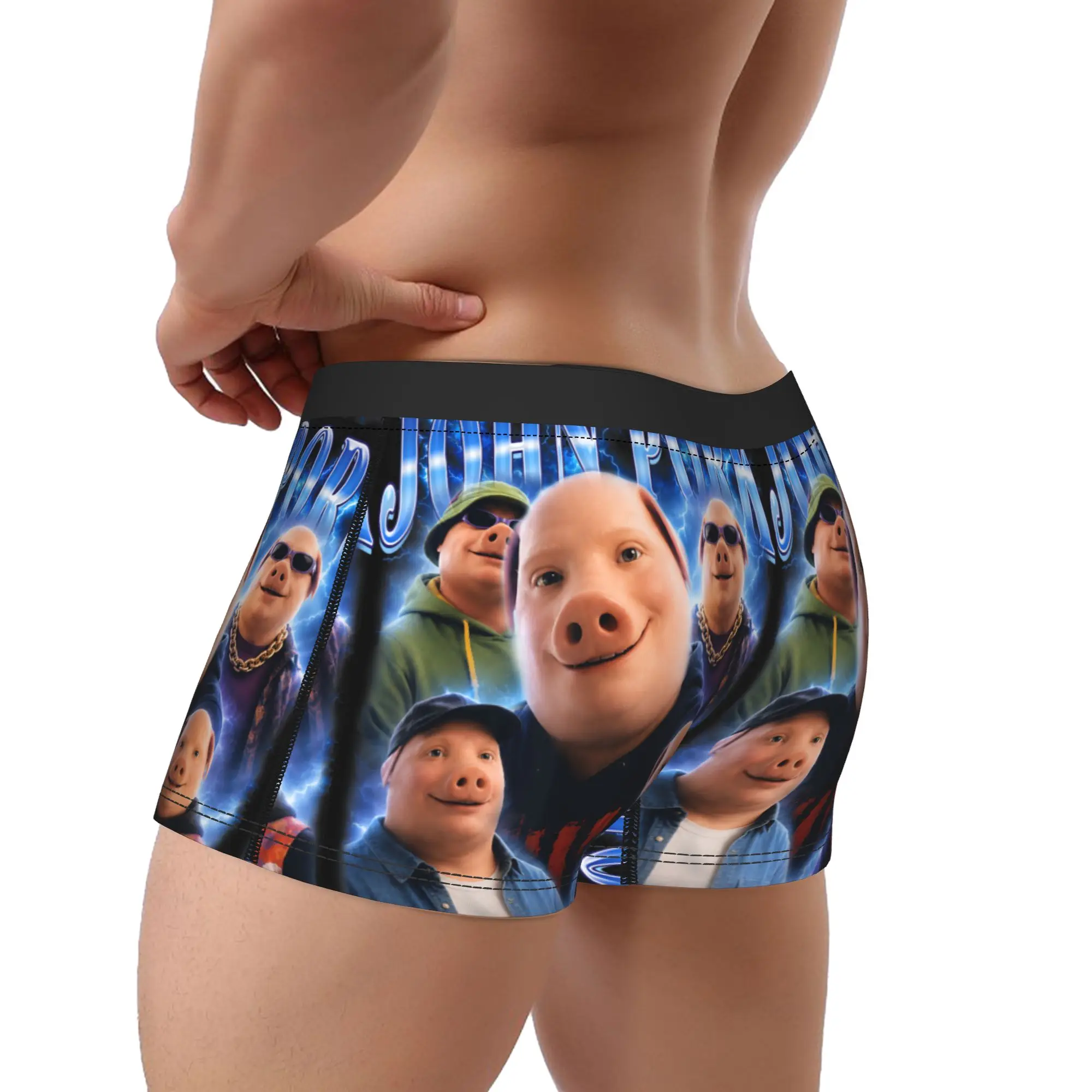 Funny John Pork Meme Vintage John Pork Bootleg Underwear  Males Panties Custom DIY Sexy Soft Trunk Trenky Shorts Briefs Big Size