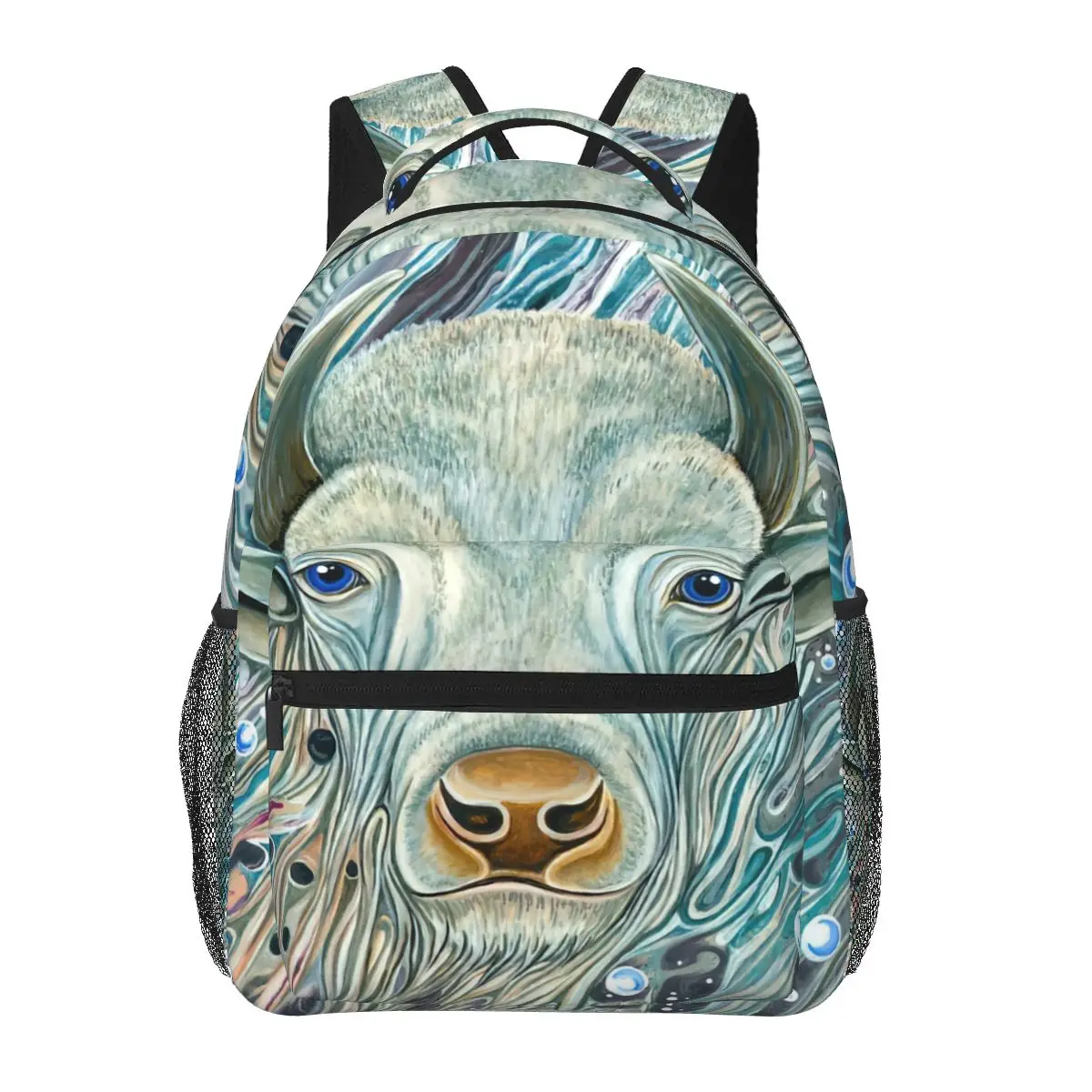 

White Buffalo Spirit Canvas Backpack for Girls Boys Travel RucksackBackpacks for Teenage school bag