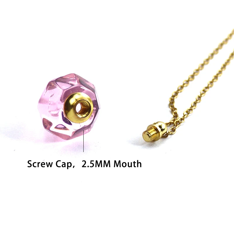 1PC Crystal Vial Necklace Wishing Bottle Pendant Perfume Jar Pendant Lucky Charm Ash Locket Openable Cap DIY Jewellery Gift