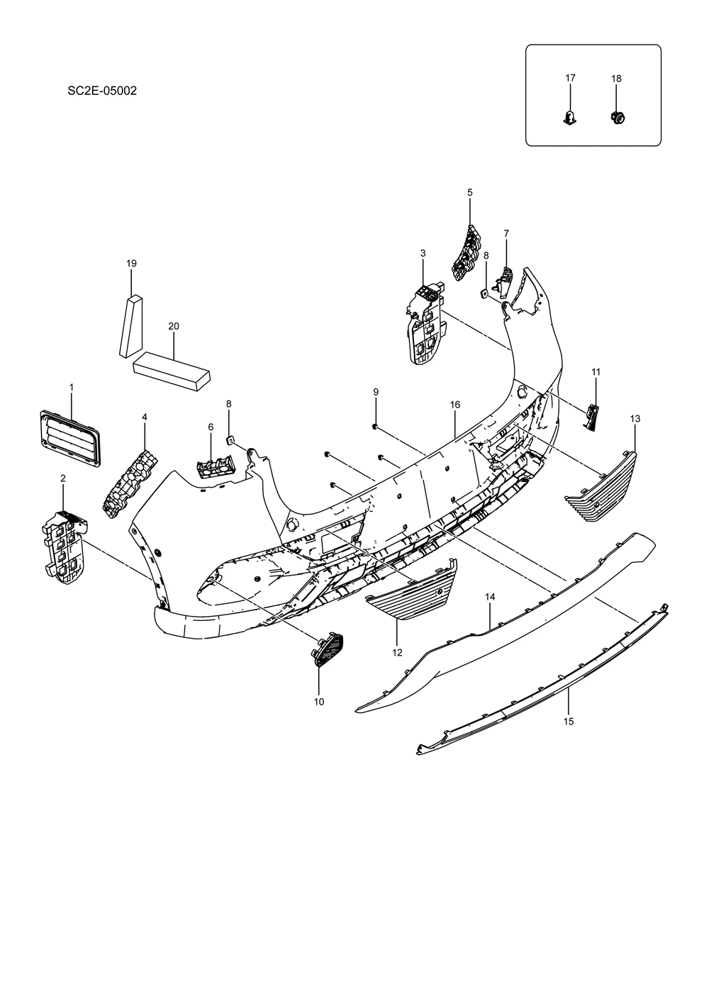 

For Byd Atto3 Yuan Plus 2021-2025 Sc2e-05002 Rear Bumper Original Car Accessories Para Auto Tools