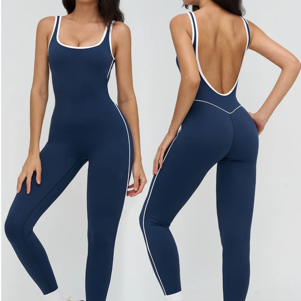 ジムオーバーオール女性トレーニングヨガスーツスポーツウェア女性スポーツジャンプスーツフィットネスロンパースストレッチ女性プッシュアップワークアウトボディスーツ