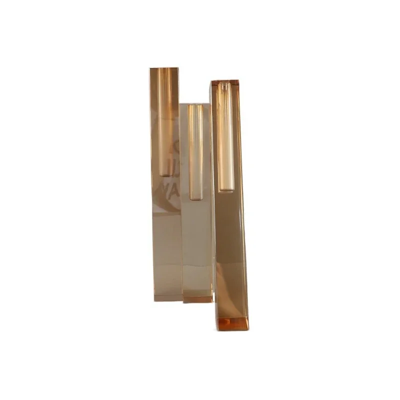Nordic creative geometric three-hole long crystal vase decorative ornaments living room bedroom entrance hotel home accessories