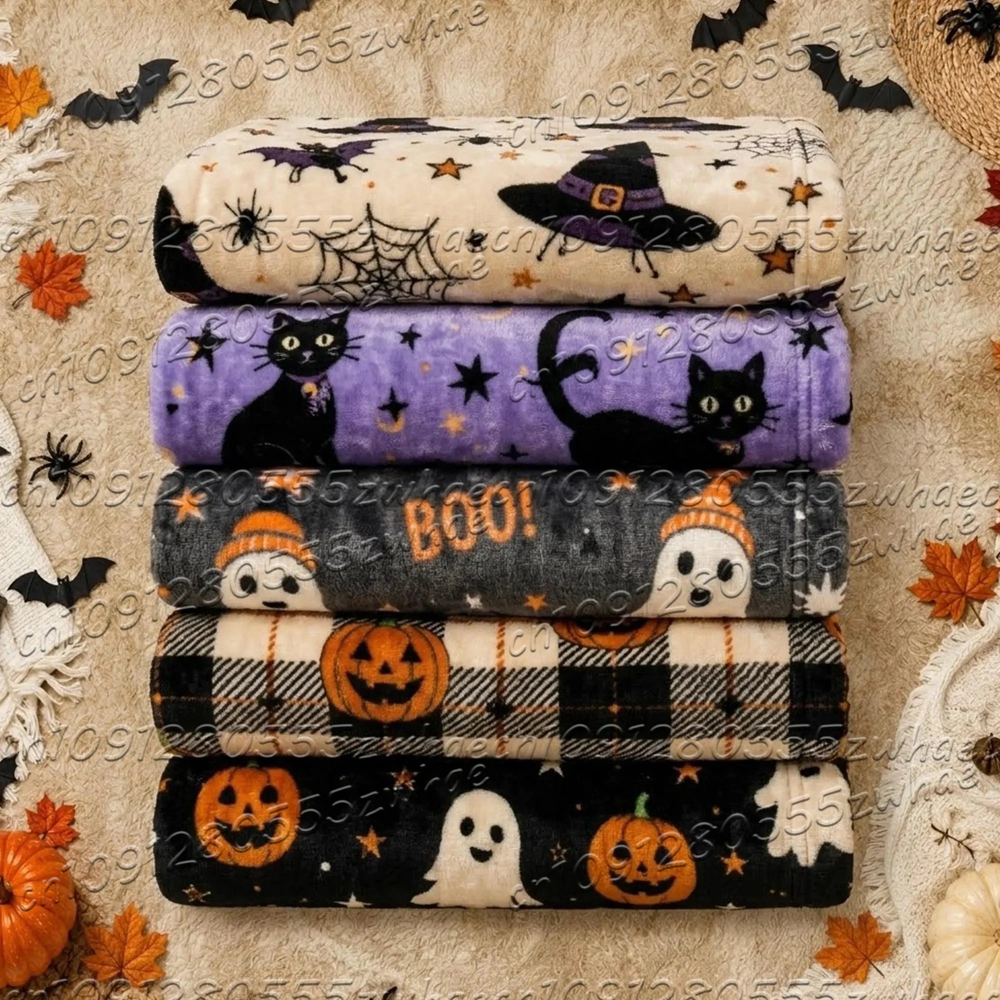 26/27 Winter Women Halloween Fleece Pajama Pants Cozy Plush Lounge Pants Spooky Ghost Pumpkin Pajamas Soft Halloween Sleep Pants