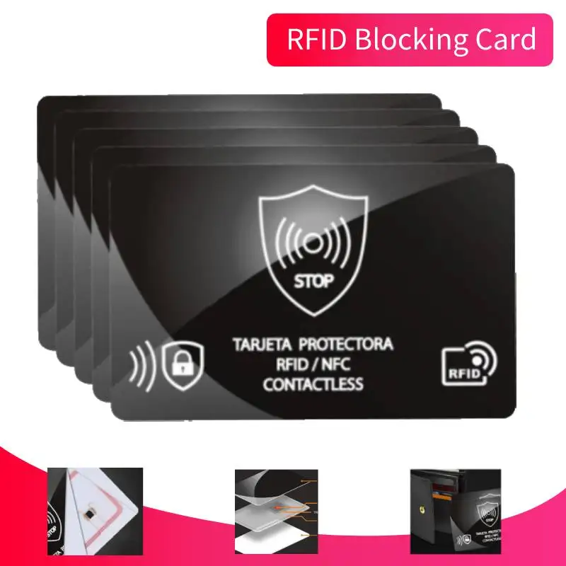 5 개/대 RFID 차단 카드 초박형 ATM 가드 카드는 지갑 전체를 보호합니다 PVC 도난 방지 비접촉식 NFC 차단기 은행 카드